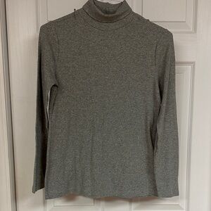 New Directions Heather Gray Long Sleeve Turtleneck Top